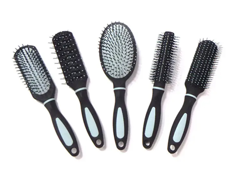 Pemegang Plastik Detangle Bulu Keras Scalp Massager Set Sikat