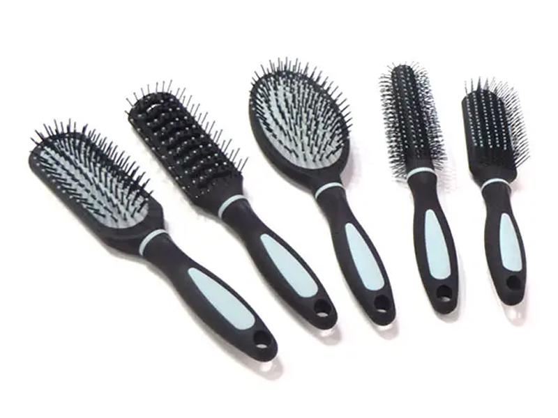 Pemegang Plastik Detangle Bulu Keras Scalp Massager Set Sikat