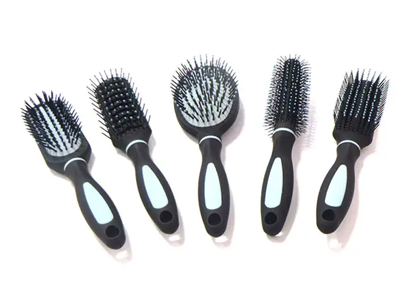Pemegang Plastik Detangle Bulu Keras Scalp Massager Set Sikat