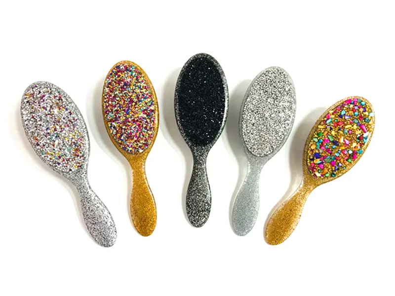 Berus Rambut Plastik Bling Barang Kemas Dengan Pemegang